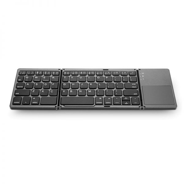 A18 Portable Twice Folding Bluetooth Keyboard BT Wireless Foldable Touchpad Keypad for IOS/Android/Windows Ipad Tablet