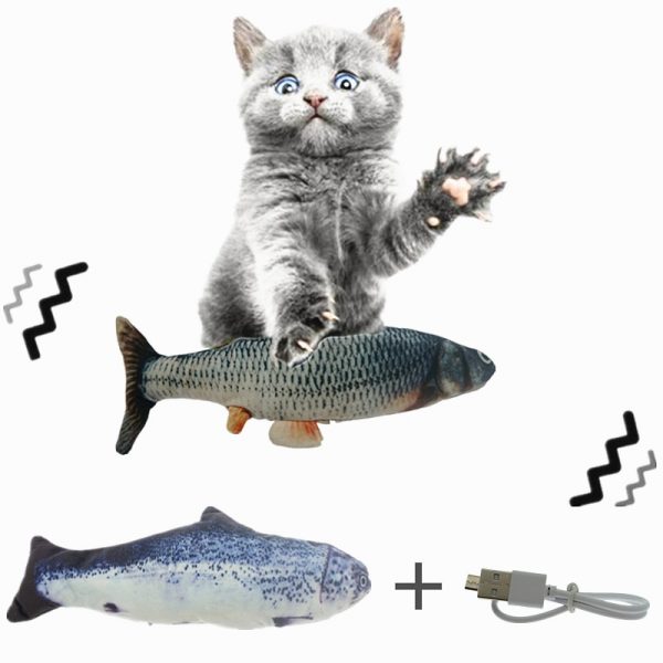 30CM Pet Cat Toy USB Charging Simulation Electronic Pet Cat Toy Dancing Moving Floppy Fish Cats Toy