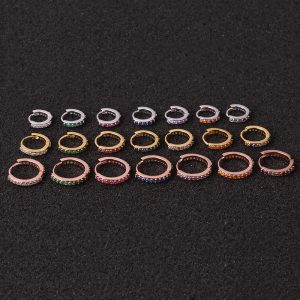 1pc 6mm/8mm/10mm Surgical Steel Colorful Cz Hoop Cartilage Earring