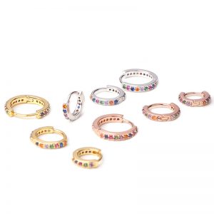 1pc 6mm/8mm/10mm Surgical Steel Colorful Cz Hoop Cartilage Earring