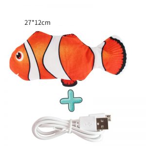 30CM Pet Cat Toy USB Charging Simulation Electronic Pet Cat Toy Dancing Moving Floppy Fish Cats Toy