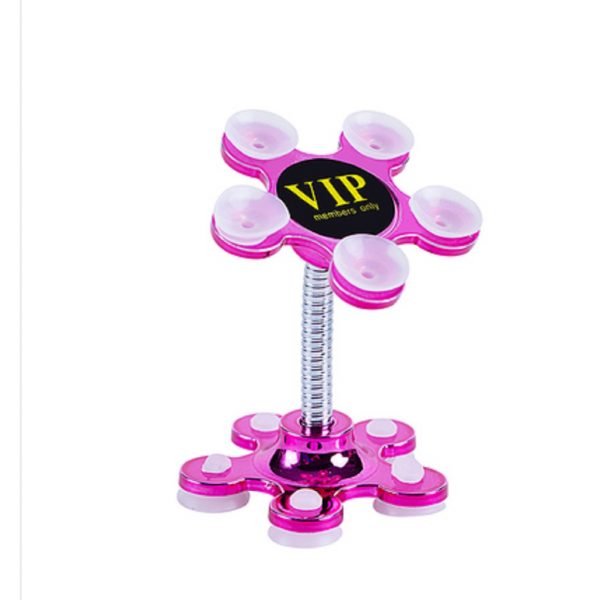 Magic Sucker Cell Phone Holder Pocketable 360° Rotatable Metal Flowers Suction Cup Stand