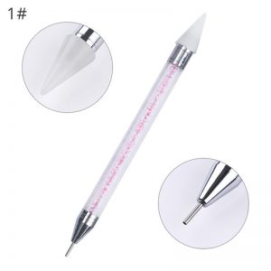 Dual-ended Nail Dotting Pen Crystal Beads Handle Rhinestone Studs Picker Wax Pencil Manicure Nail Art Tool