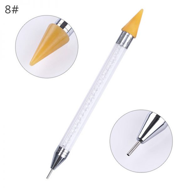 Dual-ended Nail Dotting Pen Crystal Beads Handle Rhinestone Studs Picker Wax Pencil Manicure Nail Art Tool