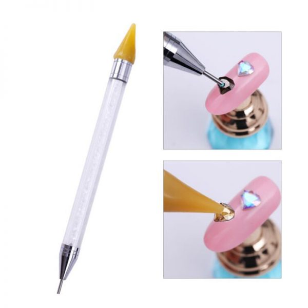 Dual-ended Nail Dotting Pen Crystal Beads Handle Rhinestone Studs Picker Wax Pencil Manicure Nail Art Tool