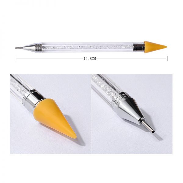 Dual-ended Nail Dotting Pen Crystal Beads Handle Rhinestone Studs Picker Wax Pencil Manicure Nail Art Tool