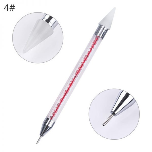 Dual-ended Nail Dotting Pen Crystal Beads Handle Rhinestone Studs Picker Wax Pencil Manicure Nail Art Tool