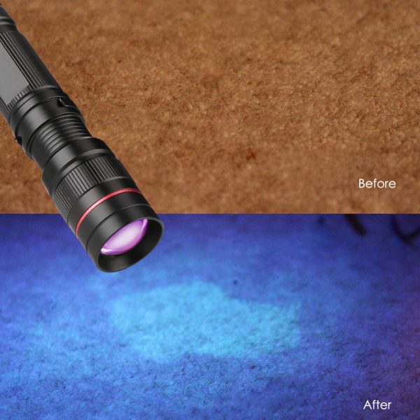 XANES Zoomable Led UV Flashlight Torch Ultra Violet Light UV 395nm Purple Flashlight Lamp AA Battery