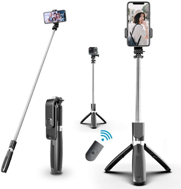 Selfie Stick, Handheld Tripod with Detachable Wireless Remote and Mini Tripod Stand Selfie Stick