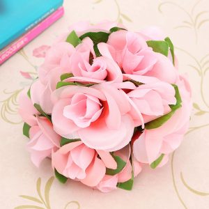 Artificial Wedding Silk Rose Flower Ball With Leaves Party Home Decoration