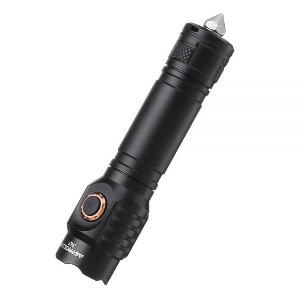 Astrolux S43 4x XP-G3 / Nichia 219C Stepless Dimming 18350 18650 EDC Flashlight Torch Tent Light Tactical Safety Hammer