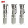3pcs Meco XPE-Q5 600Lumen 7W Zoomable LED Flashlight Silver For 1xAA 1.2V