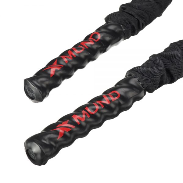 XMUND Battle Rope Exercise Training Rope 30ft Length Workout Rope Fitness Strength Training Home Gym Outdoor Cardio Workout, Anchor Kit Included