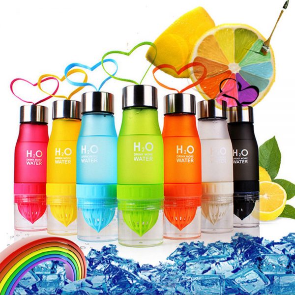 650ml Water Bottle plastic Fruit infusion Kids Drink Outdoor Sports bottle Juice lemon Portable Kettle